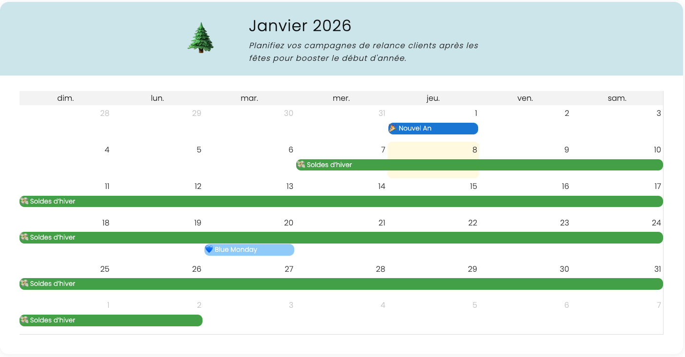 Calendrier marketing 2026 : anticiper les temps forts pour développer son chiffre d’affaires miniature