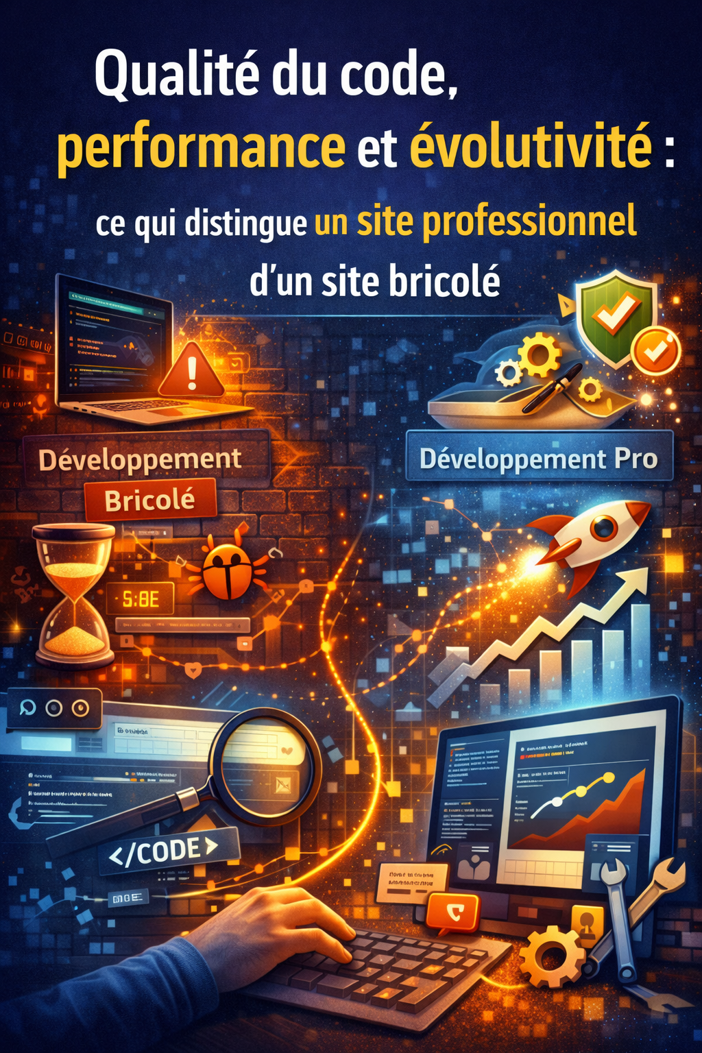 Qualité du code, performance et évolutivité : ce qui distingue un site professionnel d’un site bricolé miniature